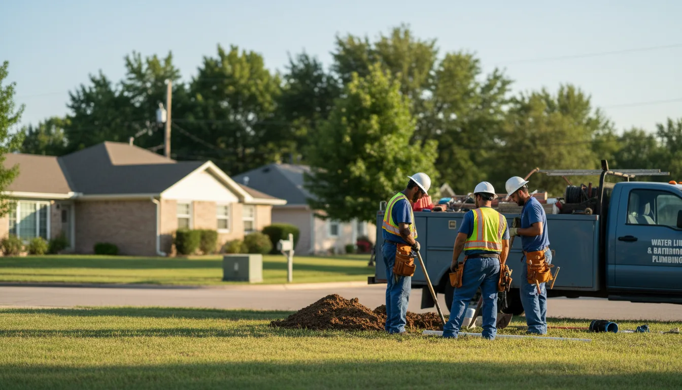 Residential water line and bathroom plumbing service in Ekron, KY